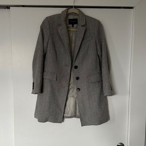 Banana Republic Grey Herringbone Peacoat - XSP, Grey